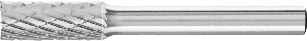 Ein Frässtift mit kreuzgeschliffenem Kopf und glattem Schaft. Geeignet für präzise Metallbearbeitung und Materialabtrag.