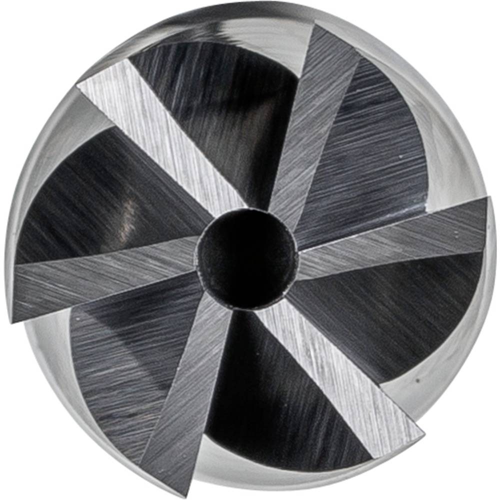 Ein metallischer Fräser mit mehreren scharfkantigen Klingen, die radial um die Mitte angeordnet sind, möglicherweise für die Bearbeitung von Materialien.