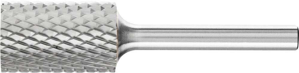 Metallfräser mit zylindrischem Schaft und gerändeltem Kopf, geeignet für Präzisionsbearbeitungen. Silberfarben, aus robustem Material.