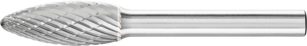 Fräser in Eiform aus Metall, hauptsächlich für die Metallbearbeitung genutzt. Geeignet für Präzisionsarbeiten an verschiedenen Materialien.