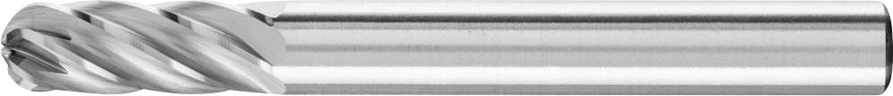 Fräser mit spiralförmigen Schneiden, aus Stahl gefertigt. Geeignet für die Bearbeitung von Metallen in industriellen Anwendungen.