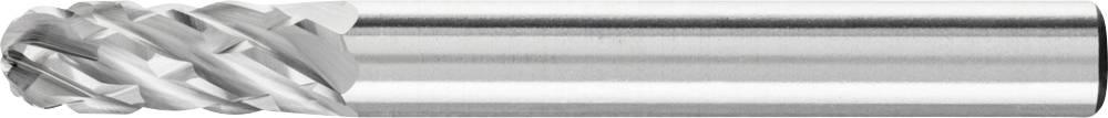 Silberfarbener Fräser für Zerspanungsarbeiten, zeigt scharfe Kanten und spiralförmiges Design, geeignet für Metallbearbeitung.
