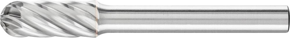 Ein zylindrischer Fräser mit spiralförmigen Schneidkanten aus Metall, hauptsächlich zur Bearbeitung von Materialien wie Stahl.