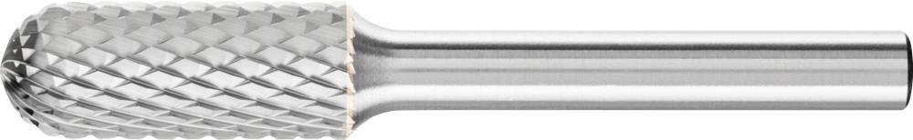 Fräser mit runder, geriffelter Spitze und Metallstiel für präzise Bearbeitung von Materialien. Eignet sich für Schleifarbeiten.