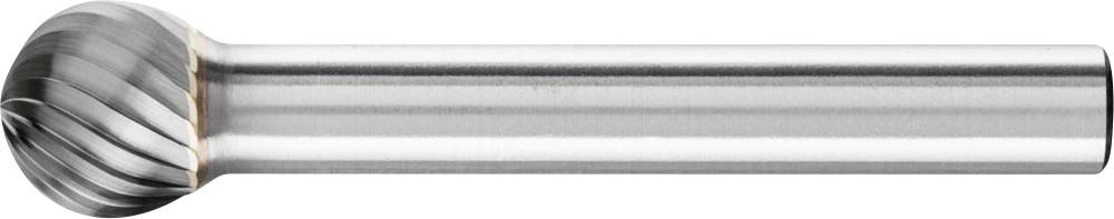 Ein Frässtift mit kugelförmigem Kopf aus Metall, geeignet für die Holzbearbeitung oder das Schleifen von Oberflächen.