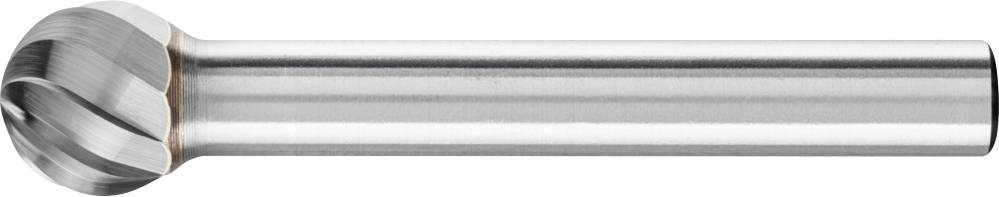 Fräser mit kugelförmigem Kopf und gerader Klinge aus Metall, geeignet für präzise Fräsarbeiten in der Holzbearbeitung.