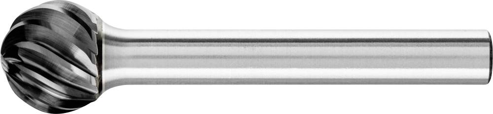 Metallfräser in Zylinderform mit kugelförmigem Kopf und spiraligen Schneidkanten. Verwendet zum Fräsen und Bearbeiten von Werkstoffen.