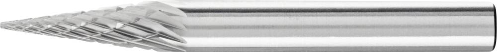 Metallisches, spiralförmiges Bohrwerkzeug mit scharfer Spitze, geeignet zum Bohren von Metall- und Holzoberflächen.
