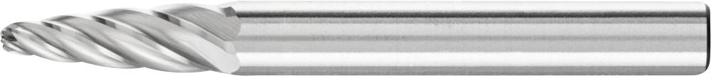 Spiralbohrer aus glänzendem Metall mit einer spiralförmigen Schneide. Verwendet für präzises Bohren in verschiedenen Materialien.