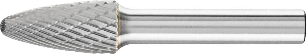 Metallfräser mit geriffelter, kegelförmiger Spitze und zylindrischem Schaft, verwendet für das Bearbeiten von Metallen oder Kunststoffen.