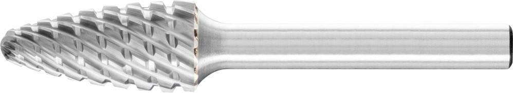 Ein zylindrischer Frässtift mit spiralförmigen Schneidzähnen aus Metall, verwendet zum Schleifen oder Fräsen in der Metallbearbeitung.