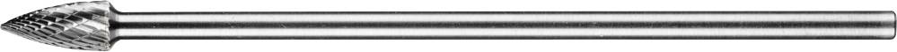 Metallfräser mit kegelförmigem Kopf und geriffelter Oberfläche, geeignet für präzise Metallbearbeitung.