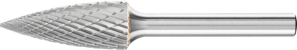 Metallfräser in Kegelform mit länglichem Schaft und scharfem Schneidkopf, geeignet für präzises Fräsen in Metallwerken.