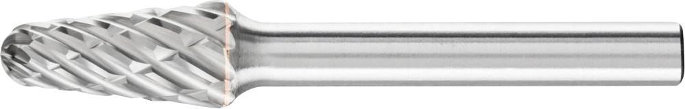 Ein zylindrischer Frässtift mit gefrästem Kopf und glattem Schaft, typisches Werkzeug für Metall- oder Holzbearbeitung.