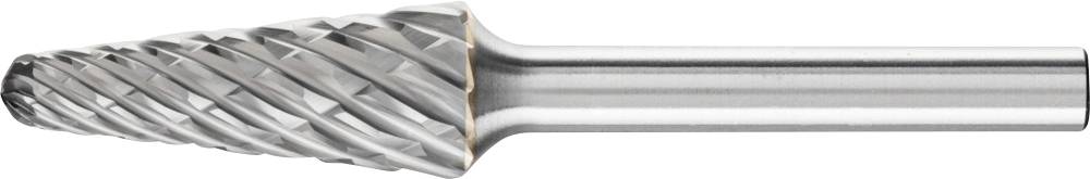 Ein zylindrisches Fräswerkzeug mit spiralförmigen Schneidkanten, das zum Bearbeiten von Metall oder Holz verwendet wird.