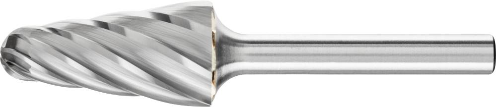 Ein zylindrischer Frässtift mit spiralförmigen Schneiden aus Metall, der für das Fräsen und Bearbeiten von Materialien verwendet wird.