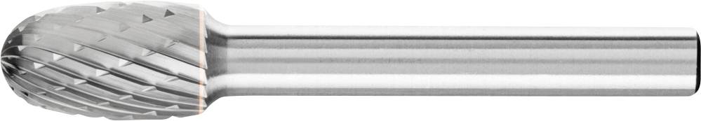 Metallfräser mit gerilltem, kugelförmigem Kopf und langem, zylindrischem Schaft, geeignet zum Schleifen oder Formen von Materialien.