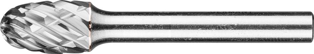 Metallfräser mit kugelförmigem Kopf und geriffelter Oberfläche, geeignet für präzise Schneid- und Schleifarbeiten in der Metallverarbeitung.