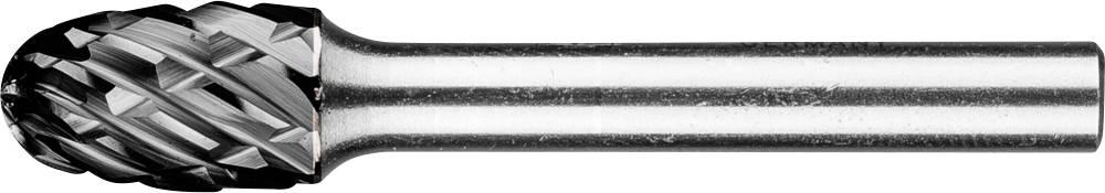 Fräser aus Metall mit kreuzschraffierter Schneide an der Spitze, zylindrischer Schaft. Geeignet für präzise Schleifarbeiten in Industrieumgebungen.