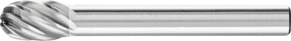 Ein zylindrischer Fräser mit spiralförmigen Schneiden, geeignet zum Fräsen von Metalloberflächen.