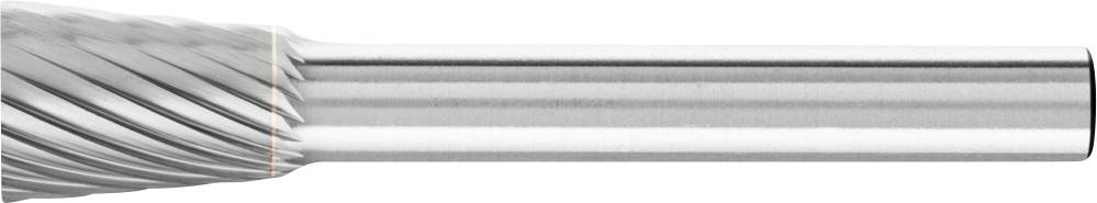 Zylinderförmiger Metallfräser mit gerilltem Schneidebereich links und glattem Schaft rechts, für verschiedene Werkstoffe geeignet.