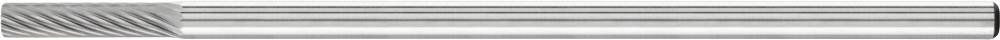 Ein zylindrisches Metallrohr mit geripptem Ende, geeignet für technische oder industrielle Anwendungen.