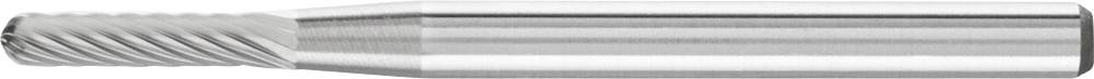 Langstirnfräser aus Metall mit geriffelten Schneiden, verwendet für präzise Fräsarbeiten in der Metallbearbeitung.