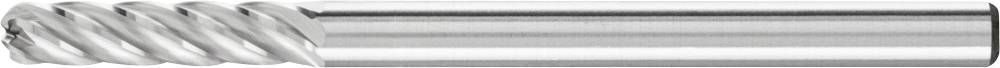 Ein silberner Spiralbohrer mit glatter Oberfläche und feinen Schneidkanten, verwendet zum Bearbeiten von Metalloberflächen.