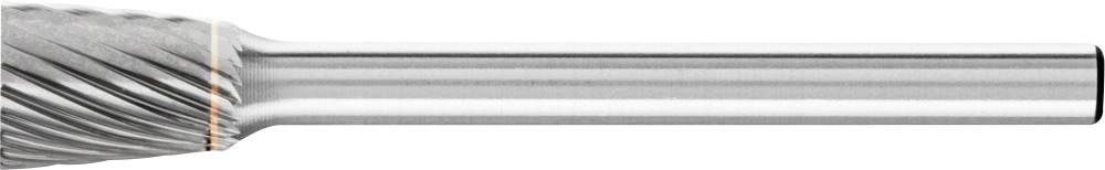 Ein zylindrisches rotierendes Werkzeug mit spiralförmigen Schneidkanten, geeignet zum Bearbeiten von Metallen oder Kunststoffen.