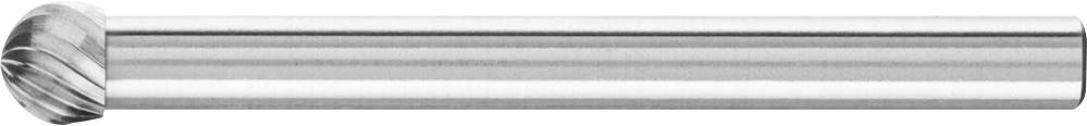 Fräser mit kreisförmigen, spiralförmigen Schneiden, geeignet für die Metallbearbeitung; silberne Farbe, zylindrische Form.