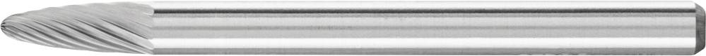Ein zylindrisches Schneidewerkzeug mit spiralförmigen Rillen auf der Oberseite, das für präzise Materialbearbeitung verwendet wird.