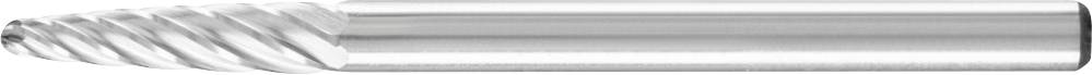 Metallfräser mit spiralförmigen Schneidekanten aus glänzendem Stahl, geeignet für präzise Bearbeitung von Materialien.