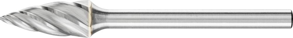 Metallfräser mit spiralförmiger Schneide auf glattem Schaft, geeignet für präzises Fräsen in Industrieanwendungen.