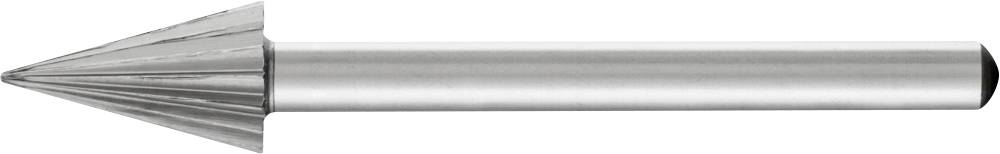 Ein konischer Metallbohrer mit einem schlanken, spitz zulaufenden Kopf und glattem Schaft, geeignet für präzises Bohren.