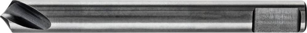 Silberner Metallbohrer mit einseitiger Spitze, horizontal ausgerichtet.
