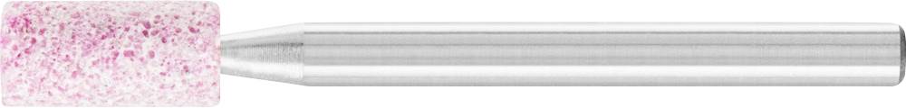 Rosa Schleifaufsatz für elektrische Nagelfeile, zylindrische Form, auf silbernem Griff.