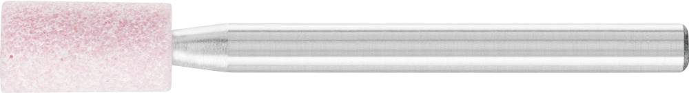Ein zylindrischer Schleifkopf mit rosa Schleiffläche und metallischem Schaft, häufig für präzise Oberflächenbearbeitung eingesetzt.