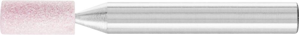 Ein zylindrischer Schleifkopf aus pinkem Material, befestigt an einem silbernen Metallgriff. Verwendet für feine Schleifarbeiten.