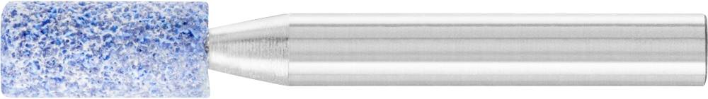 Blauer Schleifaufsatz mit Metallhalterung, oft verwendet in zahnmedizinischen oder kosmetischen Anwendungen.