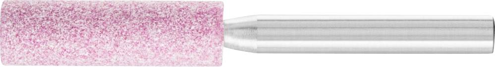 Silberner Metallbohrer mit rosa Schleifkopf, horizontal ausgerichtet.