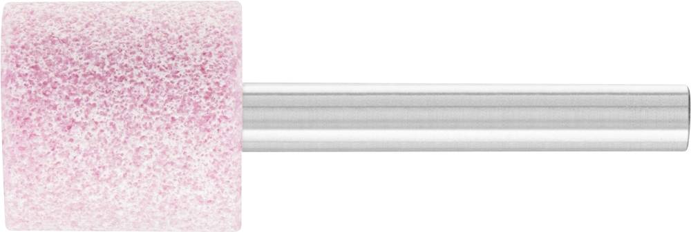 Ein zylindrischer Polieraufsatz mit rosa Schleifkopf und silbernem Schaft, vermutlich für präzise Schleifarbeiten.