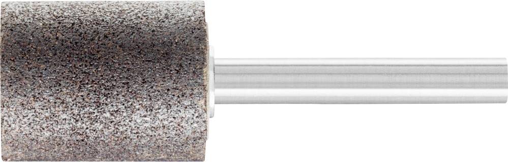 Schleifstein-Werkzeug mit zylindrischem Kopf und Metallschaft, geeignet für das Schärfen oder Glätten von Materialien.