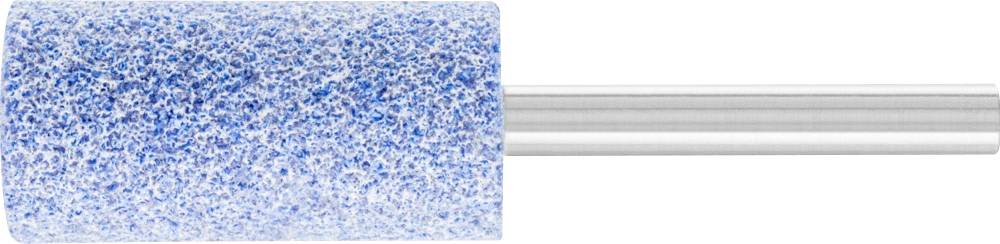 Nagelfeile mit rundem, blauem Schleifkopf und silbernem Griff, verwendet für die Pediküre zur Entfernung von Hornhaut.