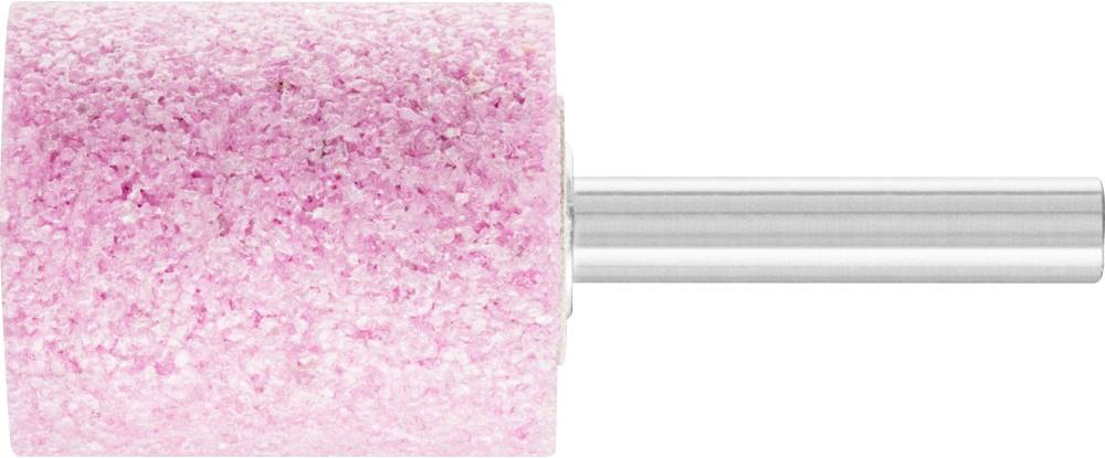 Ein rosa Schleifaufsatz mit grober Textur und einem silbernen Metallschaft, typischerweise verwendet für die Pediküre.