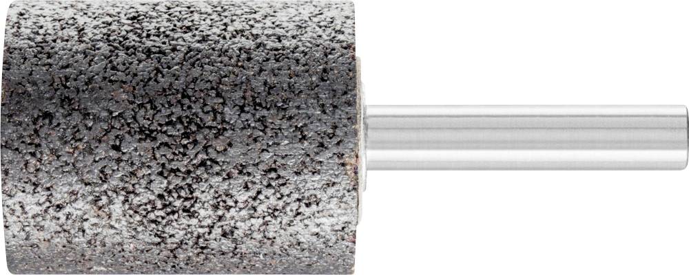 Schleifzylinder mit rauer Oberfläche und Metallstift, verwendet zum Schleifen von Materialien.
