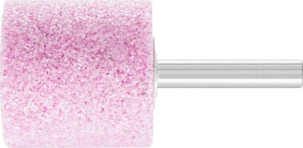 Rosa Schleifaufsatz mit metallic Halterung, zylindrische Form, verwendbar für Nagelpflege oder Hautentfernung.