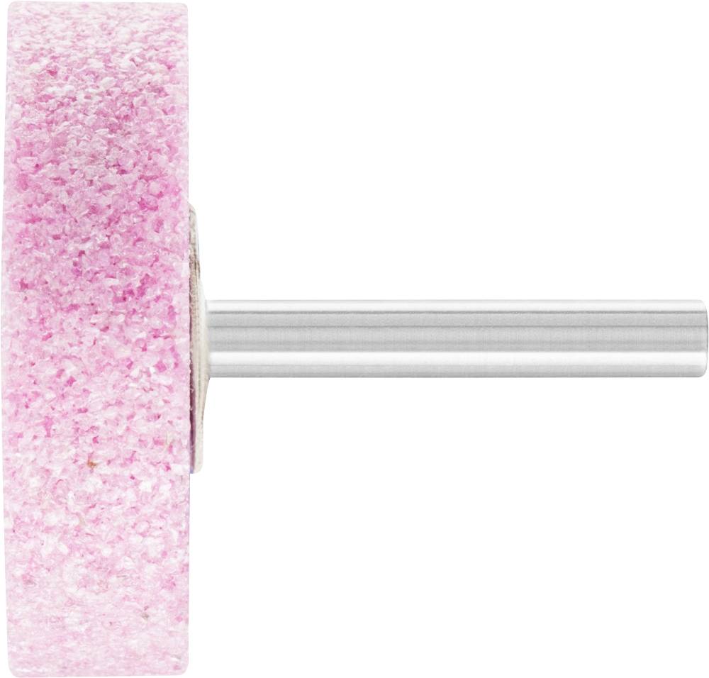 Pinkfarbener Schleifkopf mit kurzem, zylindrischem Schaft. Der Schleifkopf weist eine gleichmäßige, körnige Textur auf.