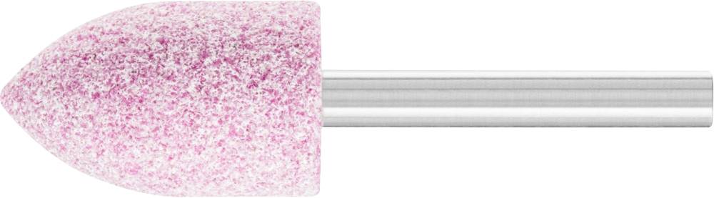 Ein pinker Schleifkopf mit zylindrischem Metallschaft, verwendet für feine Oberflächenbearbeitung und präzises Polieren in der Metallbearbeitung.