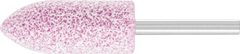 Ein rosa Schleifaufsatz mit zylindrischem Metallschaft, verwendet für präzise Schleifarbeiten in Handwerks- oder Heimwerkerprojekten.