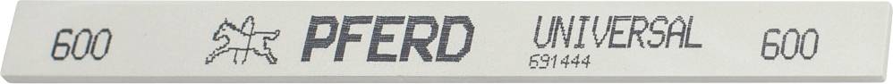 Wetzstahl mit Aufdruck 'PFERD UNIVERSAL 600', zeigt Marke und Körnung eines Schleifwerkzeugs.